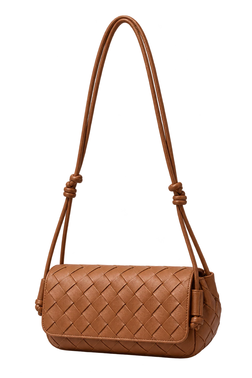 Caramel woven shoulder bag